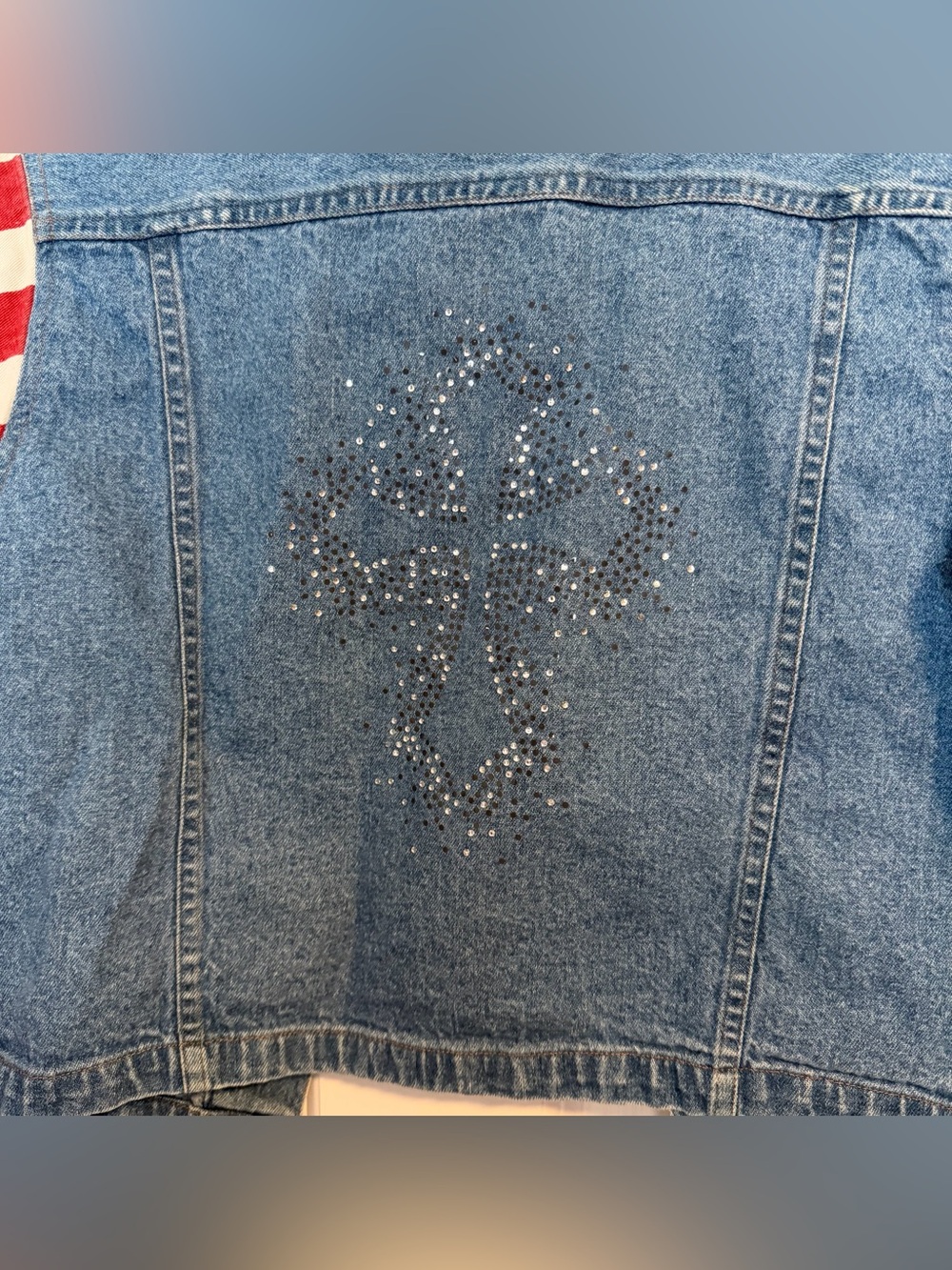 Vintage y2k Quizz Jeans authentic American flag Jean jacket. - Picture 5 of 6